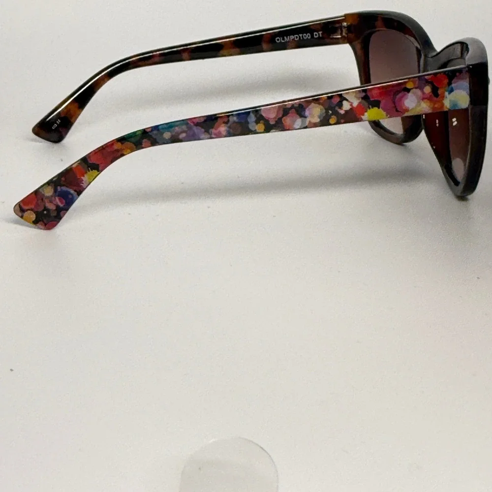 Kensie Sunglasses Womens Tortoise Colorful Floral Temples OLMPDT00 DT Brown Lens